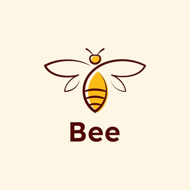 Diseño de vector de logotipo y símbolo de abeja