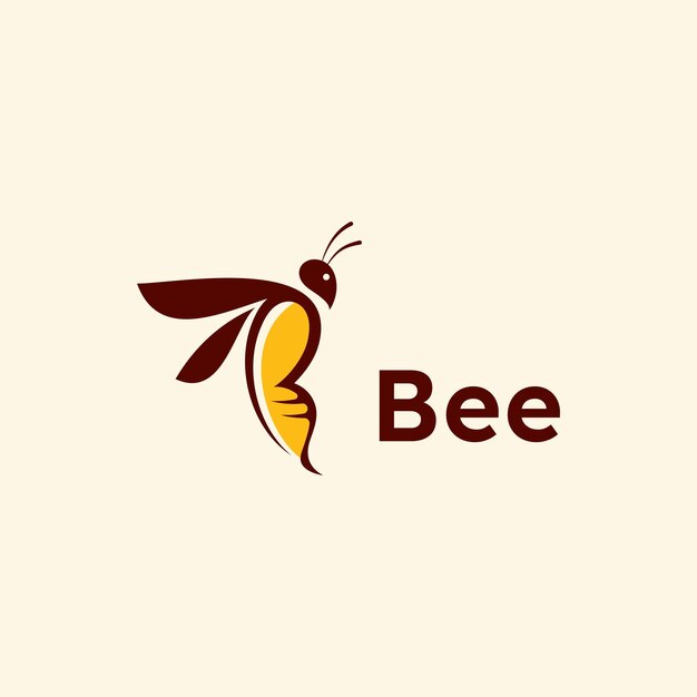 Diseño de vector de logotipo y símbolo de abeja