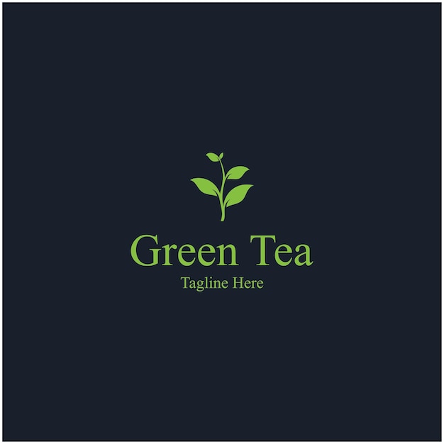 Diseño de vector de logotipo de taza de téPlantilla de logotipo de vector de té verde