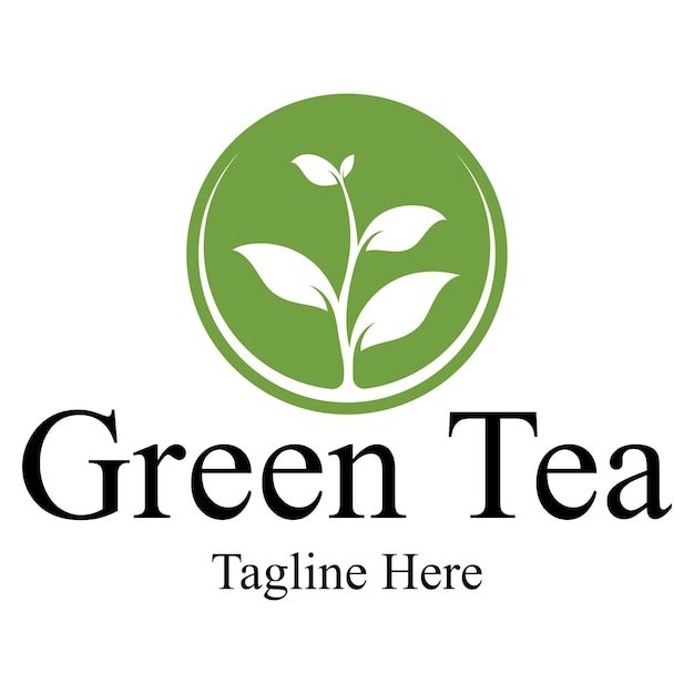 Diseño de vector de logotipo de taza de téPlantilla de logotipo de vector de té verde