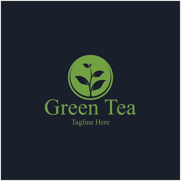 Diseño de vector de logotipo de taza de téPlantilla de logotipo de vector de té verde