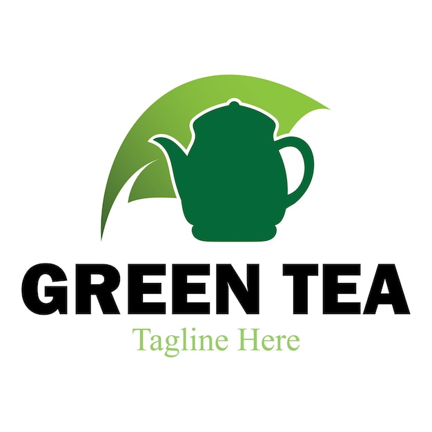 Diseño de vector de logotipo de taza de téPlantilla de logotipo de vector de té verde