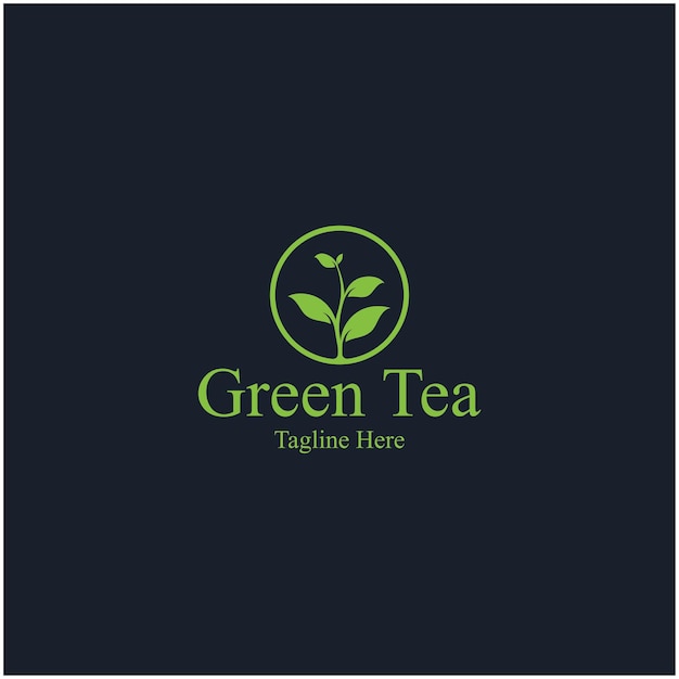 Diseño de vector de logotipo de taza de téPlantilla de logotipo de vector de té verde
