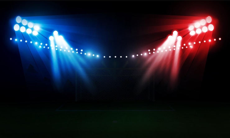 Vector diseño de vector de luces de arena de estadio brillante de fútbol