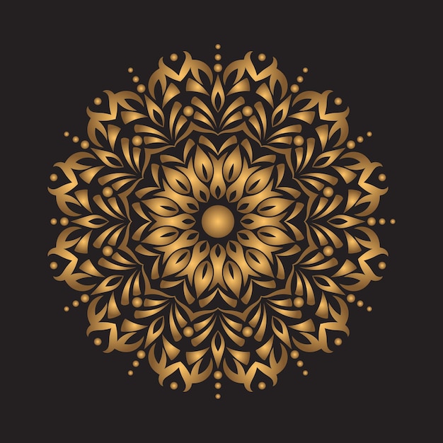 Diseño de vector de mandala decorativo floral de lujo