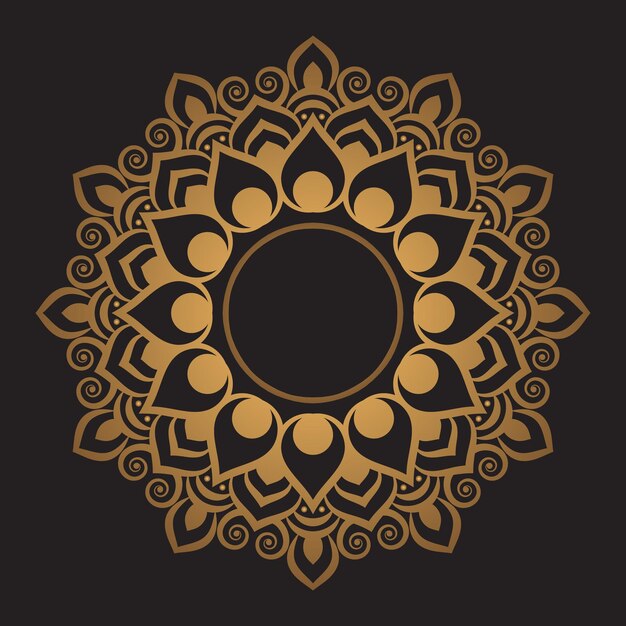 Diseño de vector de mandala decorativo floral de lujo
