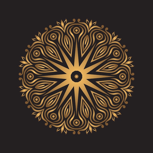Diseño de vector de mandala decorativo floral de lujo