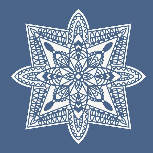 Diseño de vector de mandala de línea mono