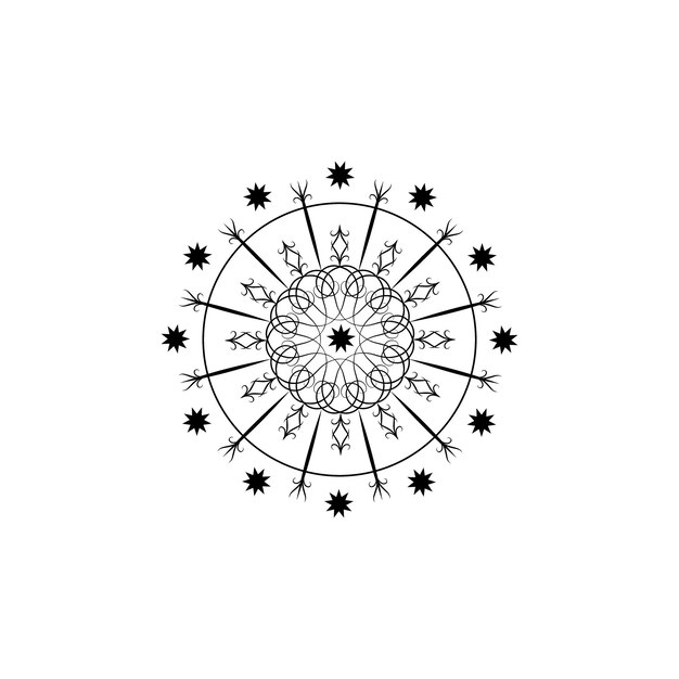 diseño de vector de mandala negro exclusivo decoración sencilla