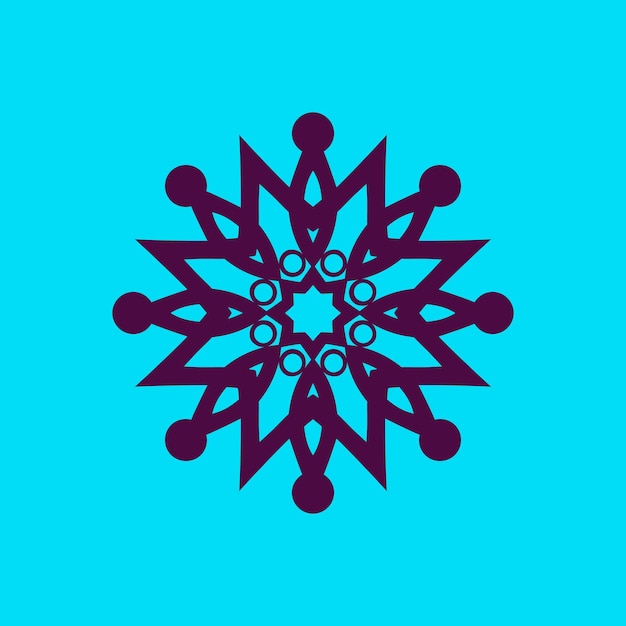 Diseño de vector de mandala simple con fondo de cielo