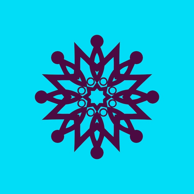 Vector diseño de vector de mandala simple con fondo de cielo