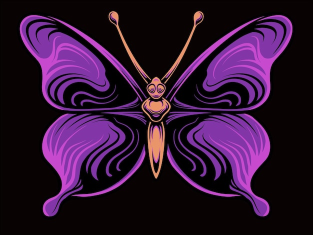 diseño de vector de mariposa para elementos editables en color