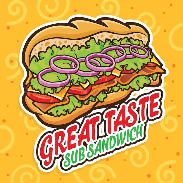 Diseño de vector de mascota de logotipo de sándwich secundario