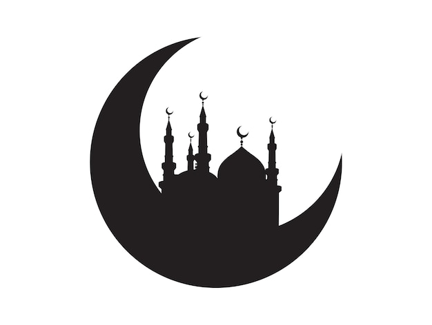 Diseño de vector de mezquita con tema de Islam