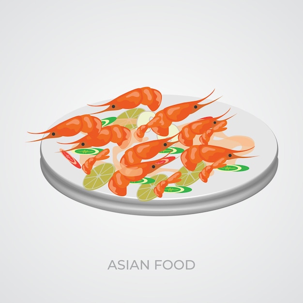 Diseño de vector minimalista de comida asiática