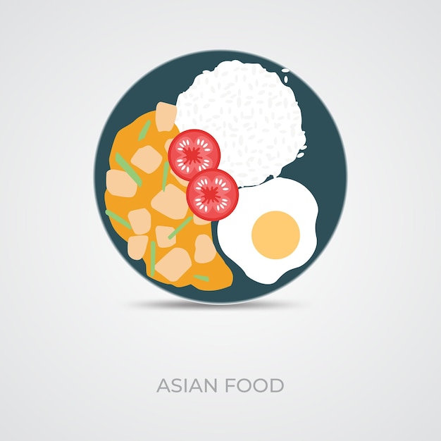 Diseño de vector minimalista de comida asiática