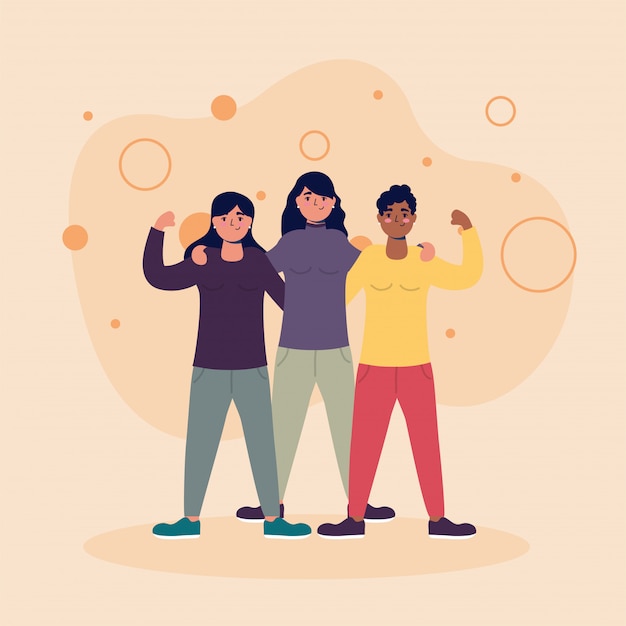 Diseño de vector de mujeres avatares amigos