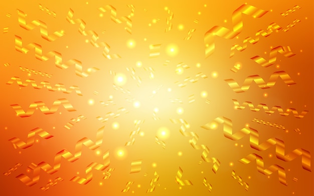 Diseño de vector naranja claro con confeti de festival