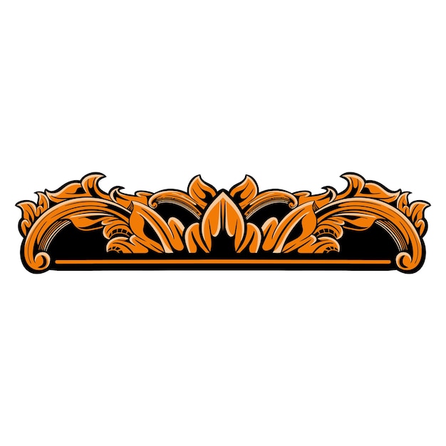 Diseño de vector de ornamento clásico para elementos de color editable