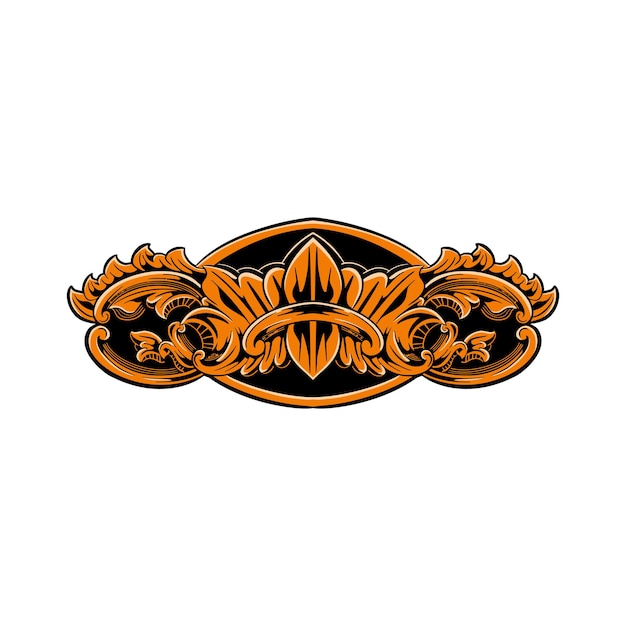 Diseño de vector de ornamento clásico para elementos de color editable