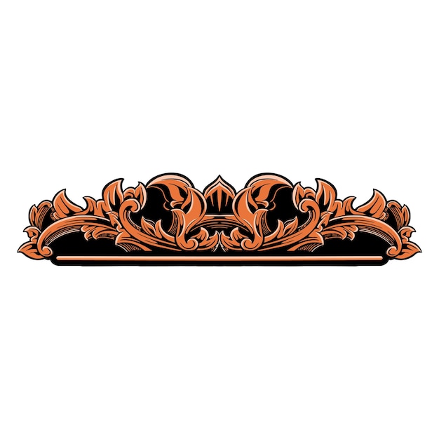 Diseño de vector de ornamento clásico para elementos de color editable