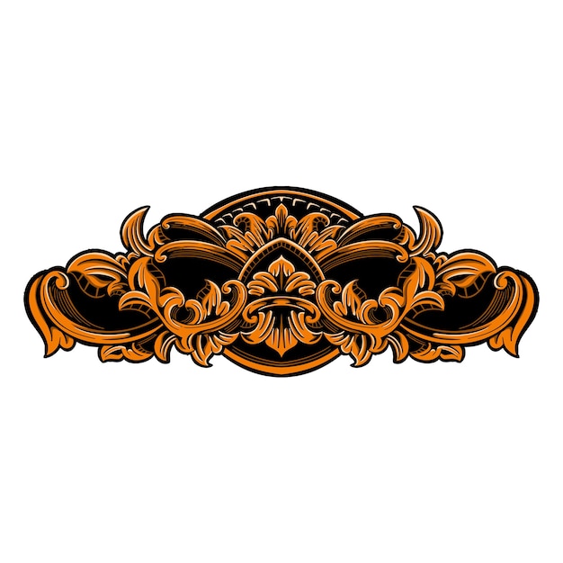 Diseño de vector de ornamento clásico para elementos de color editable