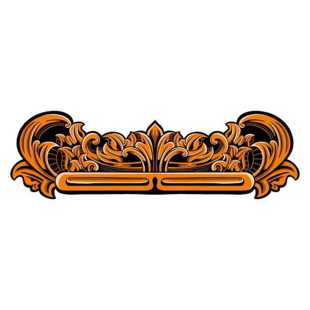 Diseño de vector de ornamento clásico para elementos de color editable
