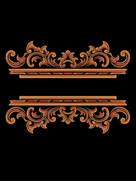 diseño de vector de ornamento de grabado clásico para elementos de color editable