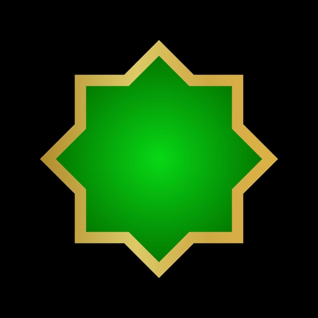 Diseño de vector de ornamento islámico de oro verde