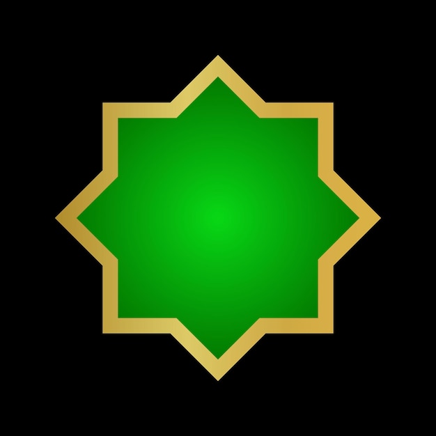 Diseño de vector de ornamento islámico de oro verde