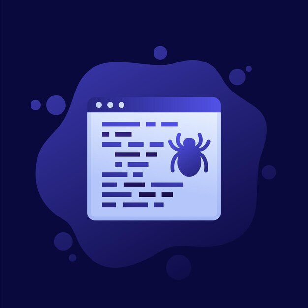 Diseño de vector oscuro de icono de error de computadora