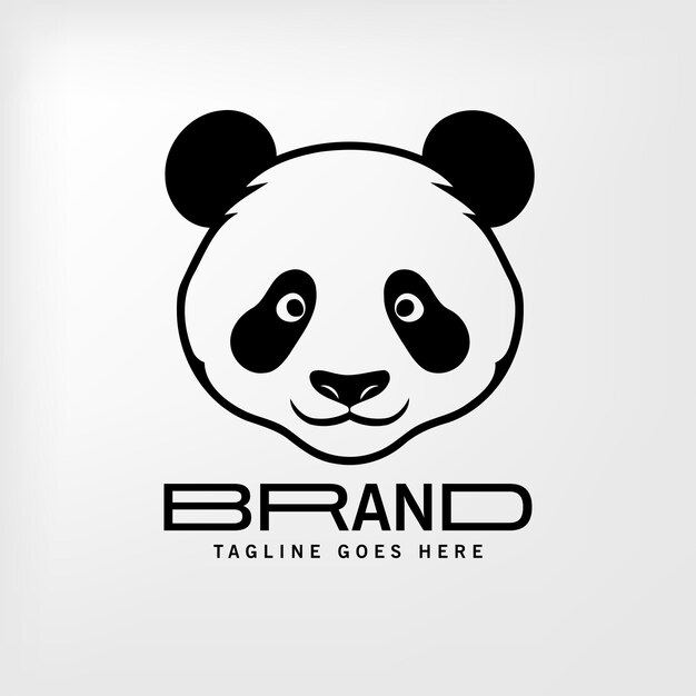 diseño de vector de panda libre logotipo de silueta