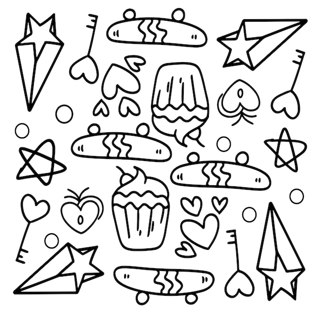 Diseño de vector de paquete de conjunto de unicornio de niños divertidos