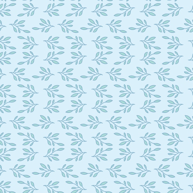 Diseño de vector de patrón de repetición sin costuras de hoja azul