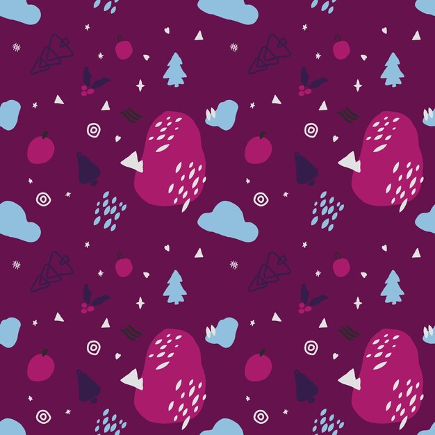 diseño de vector de patrones sin fisuras de invierno abstracto dibujado a mano