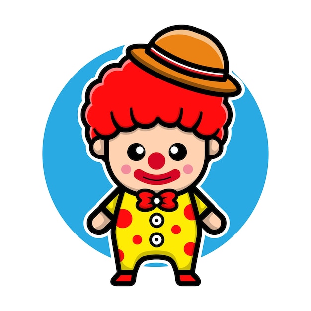 Diseño de vector de personaje de payaso lindo