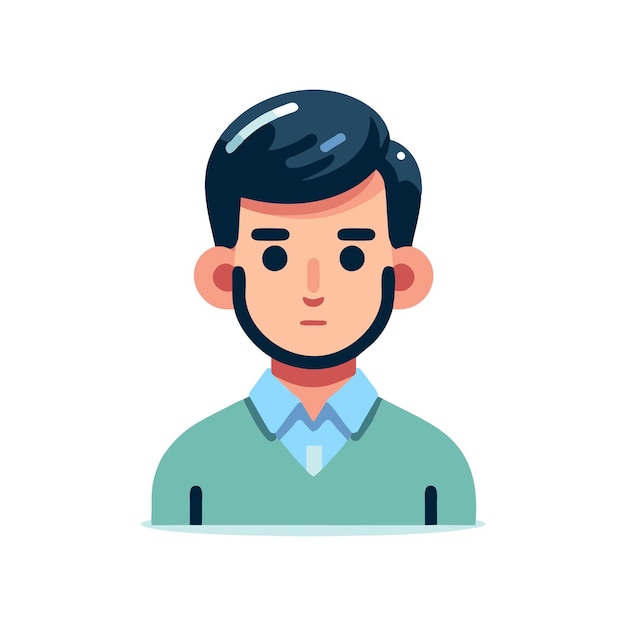 diseño de vector plano de avatar masculino