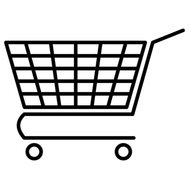 Diseño de vector plano de icono de carrito de compras. Icono de carrito para comprar el concepto de logotipo.