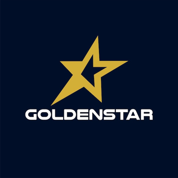 diseño de vector plano de logotipo de estrella dorada