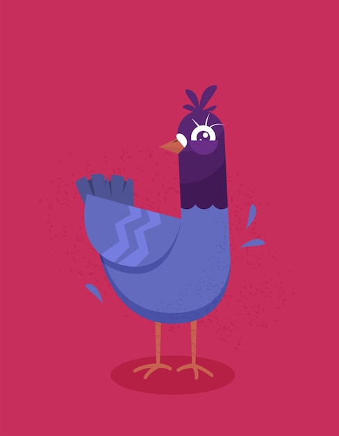 Diseño de vector plano pájaro lindo