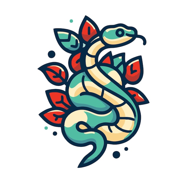 diseño de vector plano de serpiente
