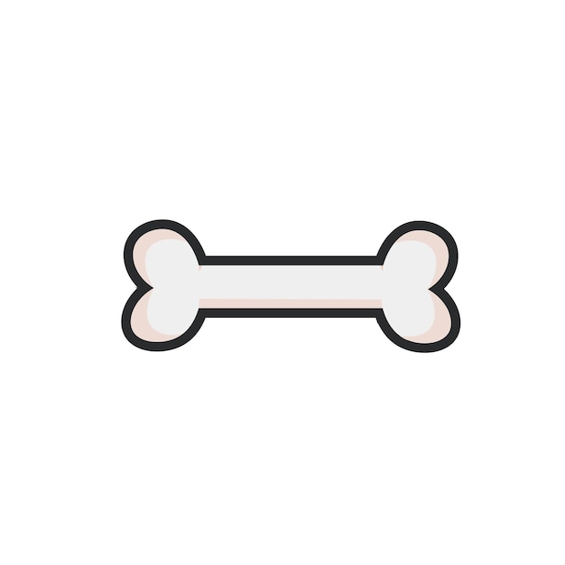 diseño de vector plano de un solo hueso en contorno