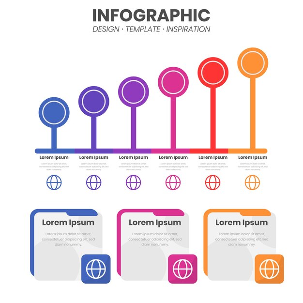 diseño de vector de plantilla de infografía colorida