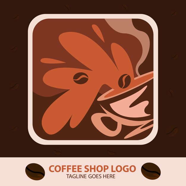 Vector diseño de vector de plantilla de logotipo de cafetería