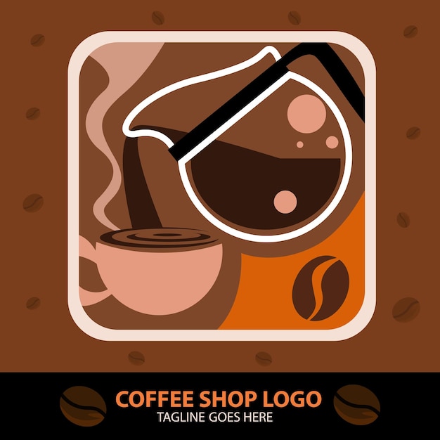 Diseño de vector de plantilla de logotipo de cafetería