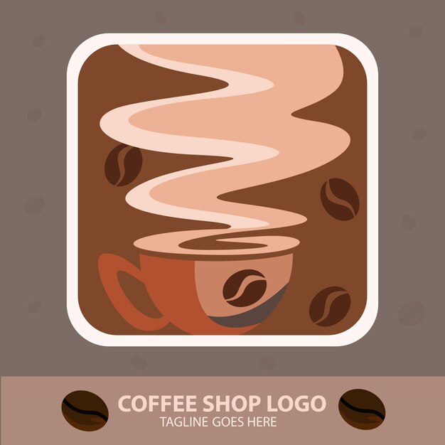 Diseño de vector de plantilla de logotipo de cafetería