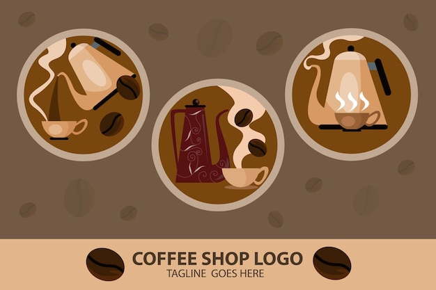 Diseño de vector de plantilla de logotipo de cafetería