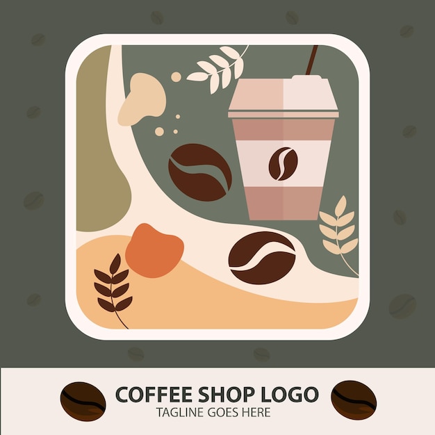 Diseño de vector de plantilla de logotipo de cafetería