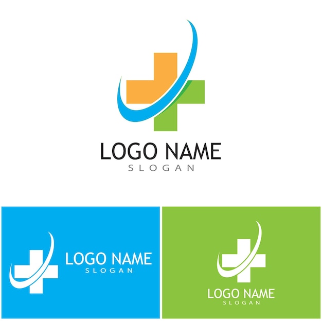 Diseño de vector de plantilla de logotipo de ilustración cruzada médica
