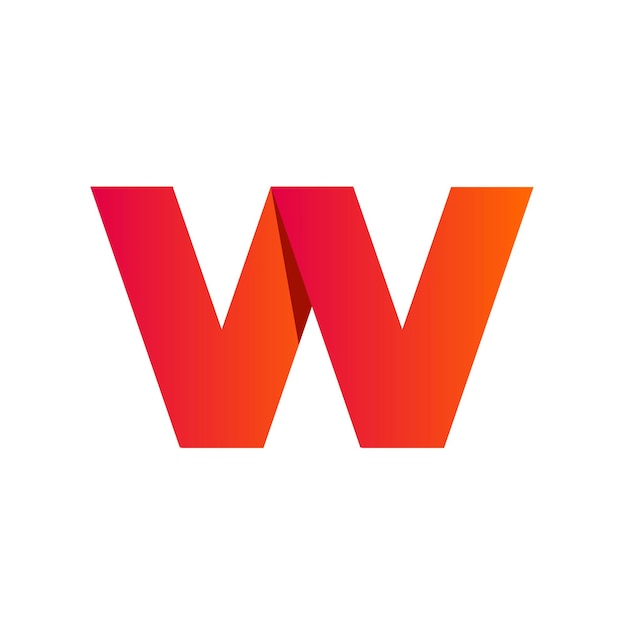 Diseño de vector de plantilla de logotipo de letra colorida w